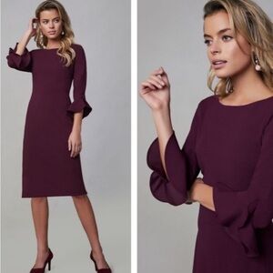 Karl Lagerfeld Burgundy Stretch Crepe Dress size 6